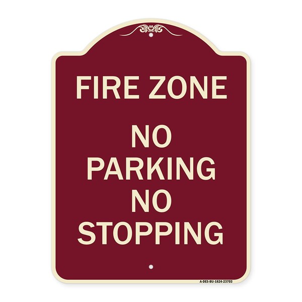 No Parking No Stopping Heavy-Gauge Aluminum Architectural Sign, 24" x 18", BU-1824-23703